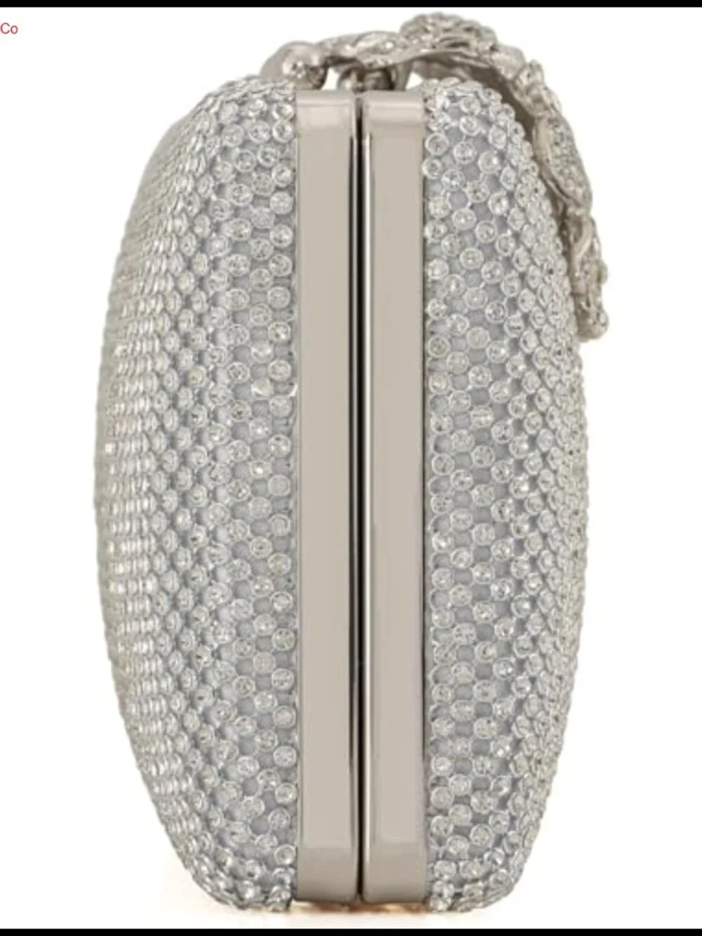 Rhinestone Flower Clasp Evening Clutch Hard Shell Convertible Formal Bag